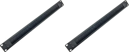 Jingchengmei 1U Disassembled Rack Mount Cable Management Panel with Brush for Cable Entry for 19-Inch Rack or Cabinet Black (BF01UAB2)
