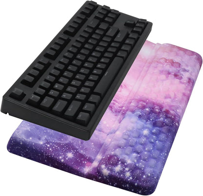Computer Keyboard Stand Pad with Wrist Rest, Ergonomic Comfy Tilted Keyboard Stand Riser Holder Pad for Office Home (Black)