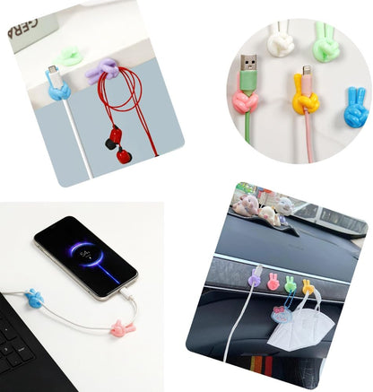 42Pcs Creative Silicone Thumb Up Wall Hook, Self Adhesive Cable Clips, Funny Cord Holders for Cables, Wall Decoration Hook Home/Office Data Cable Clip Wire Desk Organizer