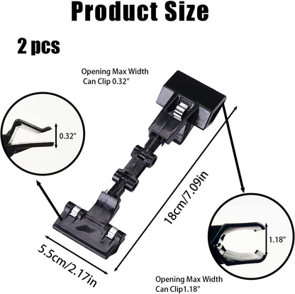 Adjustable Document Holder for Typing, Multi-Purpose Paper Holder Stand for Desk, Flexible Copy Holder Clip for Computer, Drawing, and Advertising Use (2 Pack, Black)