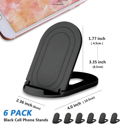 [3-Pack] Cell Phone Stand for Desk, Portable Foldable iPhone Stand Holder Stand, Adjustable Multi-Angle Desktop Cradle for New iPhone 17 16 15 14 Pro Max, Tablet, Travel Airplane Essentials, FaceTime