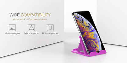 MoKo 2PCS Phone/Tablet Stand, Desktop Holder for 4-11" Device, Fit with iPhone 17/17 Air/17 Pro/17 Pro Max, iPhone 16/Pro/Pro Max/Plus, iPhone 15/Pro/Pro Max/Plus, iPhone 14/Pro/Pro Max/Plus