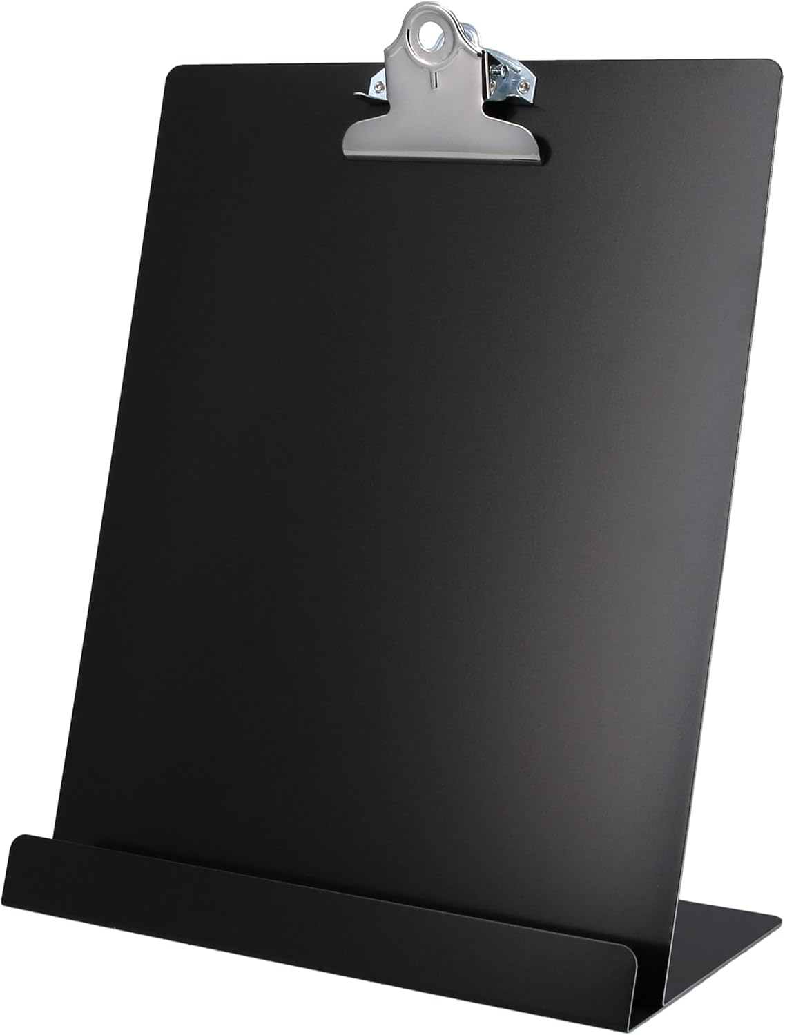 Saunders Free Standing Clipboard & Tablet Stand - Durable Black Recycled Aluminum Desktop Document Holder for Office, Teachers & Students - 1" Clip Holds 8.5x11 Letter Size Sheets, Lightweight