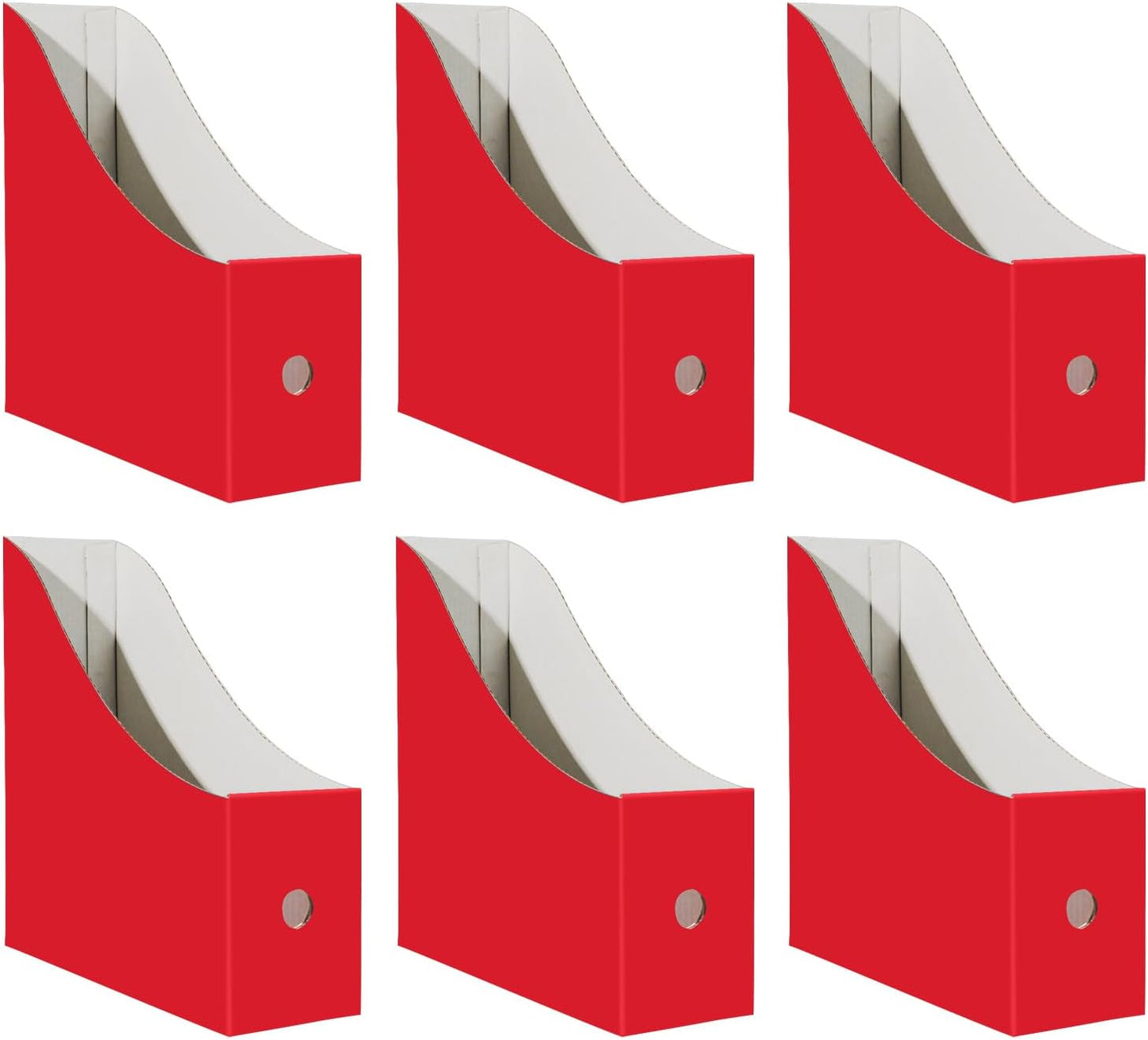 Limitliho Magazine File Folder Holder for Desk, Book Bins for Classroom Library,Office,Home, 10.6" H x 10.2" L x 3.5" W in Cardboard Paper Organizer (Six color, 6 Pack)