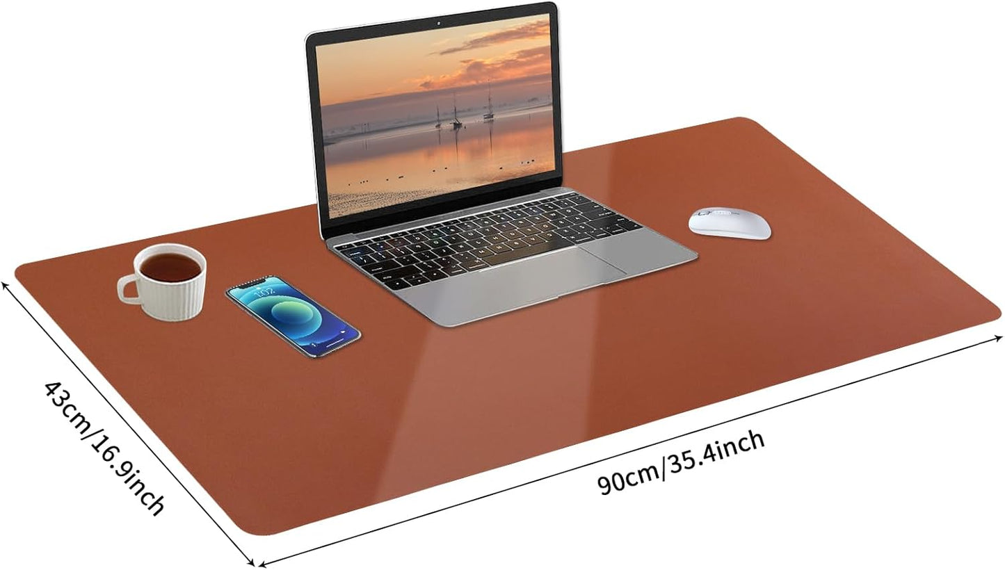Bloss Leather Desk Pad and Keyboard Wrist Rest, Large Mouse Pad + Keyboard Pad+Mouse Wrist Support, Non-Slip Desk Mat Protector for Office, Home(31.5×15.7 Inches,Beige)