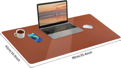 Bloss Leather Desk Pad and Keyboard Wrist Rest, Large Mouse Pad + Keyboard Pad+Mouse Wrist Support, Non-Slip Desk Mat Protector for Office, Home(31.5×15.7 Inches,Beige)