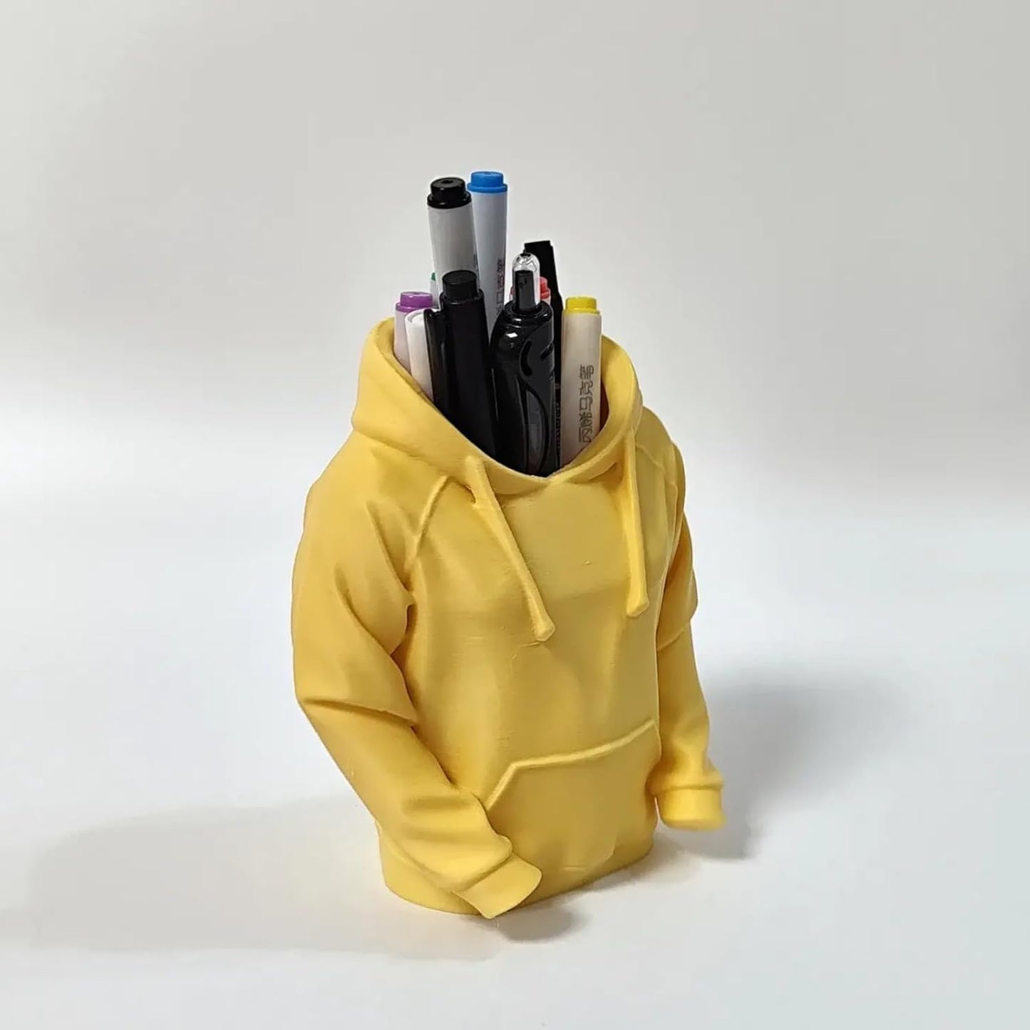 TIME&TRAVE Unique Sweatshirt Pen Holder for Desk, Creative Pencil Holder Desk Organizers, Office Supplies Decorations Idea Gift for Men Women Kids(Yellow)