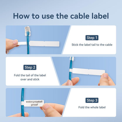 NIIMBOT Thermal Transfer Cable Labels 0.49" x 4.29", Only for N1(B18) Label Maker, PET Material, Waterproof and High-Temperature Resistance, Long Storage Time, 1 Roll of 60, Yellow