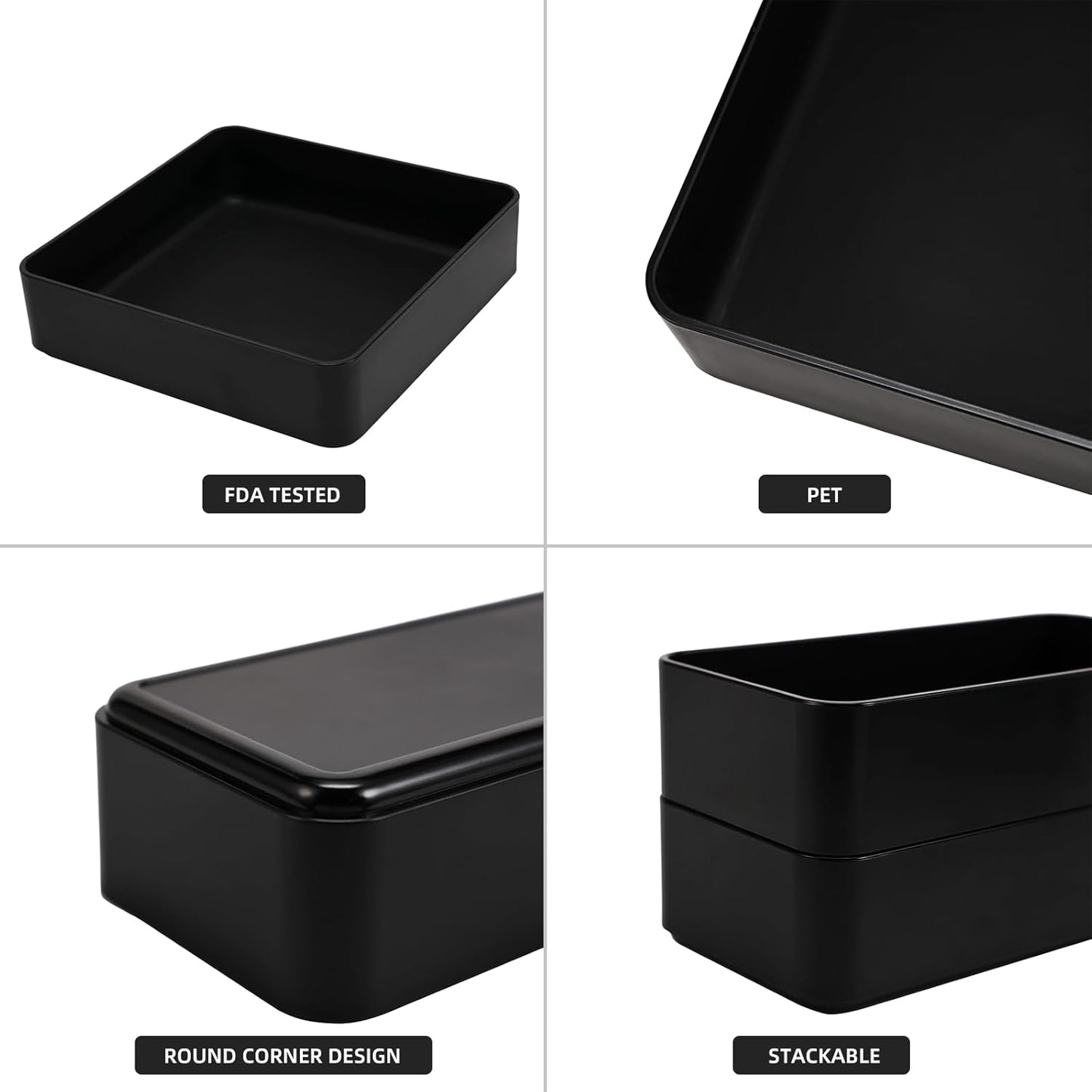 11-Piece Stackable Drawer Organizer Set, Multi-size Desk Drawer Organizer Trays Vanity Storage Bins for Storing Makeup, Stationery, Utensils in Bathroom Dresser, Office and Kitchen