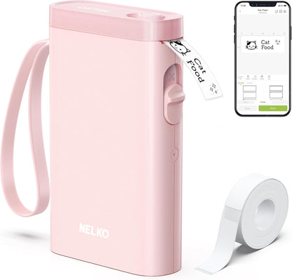 Nelko Label Maker Machine with Tape, P21 Bluetooth Label Printer, Wireless Mini Label Makers with Multiple Templates for School Office Home, White