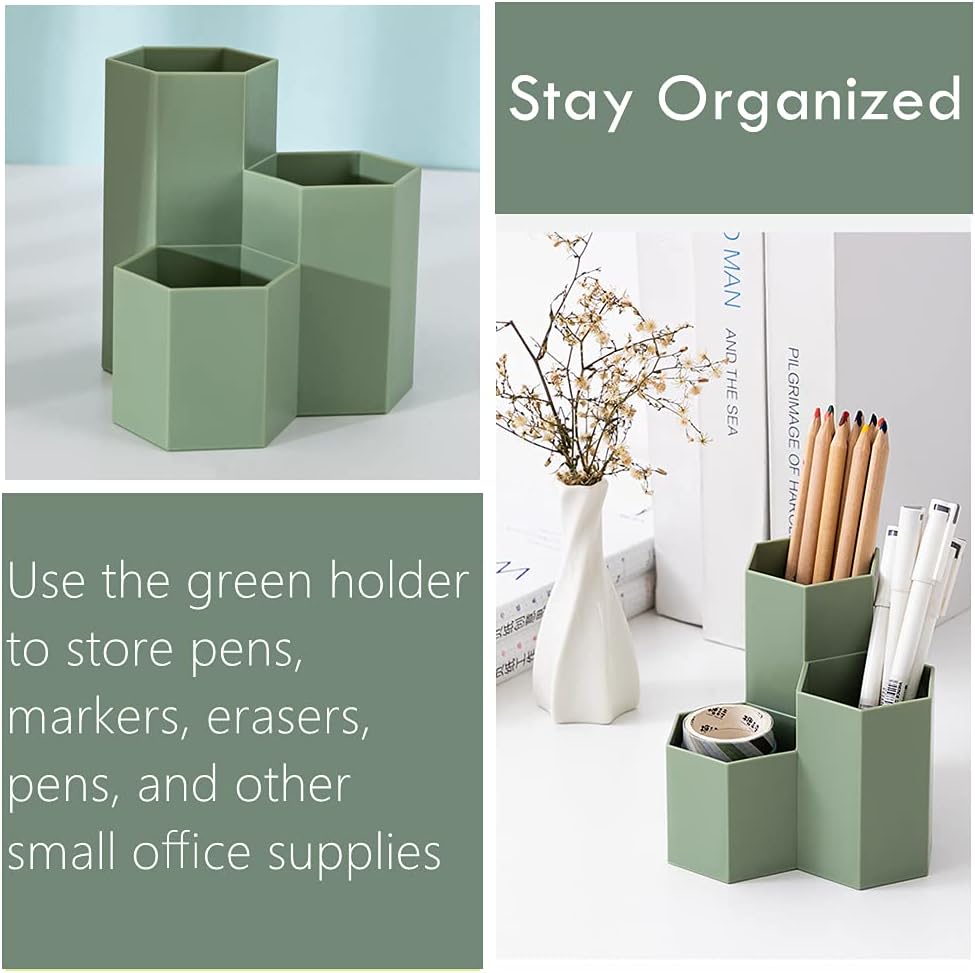 Pencil Organizer Pen Holder for Desk Pens Cup Small Desk Organizer Cute Pen Holder for Office,School and Home (White, 3)