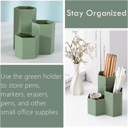 Pencil Organizer Pen Holder for Desk Pens Cup Small Desk Organizer Cute Pen Holder for Office,School and Home (White, 3)