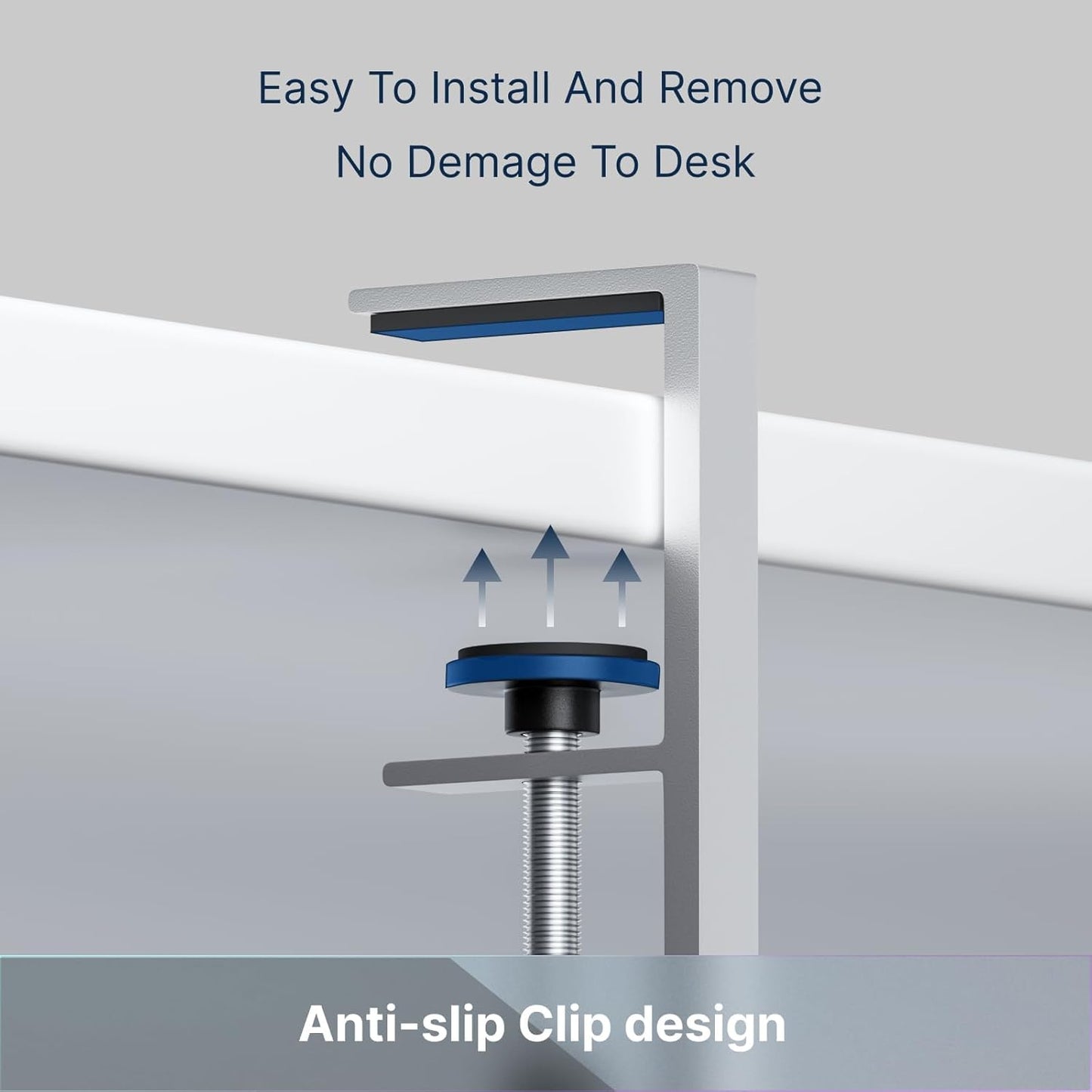 Mavens Under Desk Cable Management Tray, 13.7" No Drill Aluminum Alloy Cord Organizer with Clamps for Wire Management, Cord Organizers for Home Office Standing Desk (Elegant Silver)