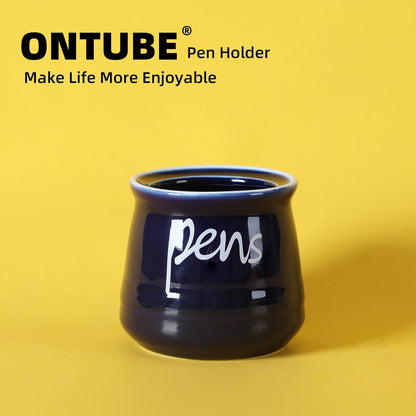 ONTUBE Porcelain Pens Holder Stand,Ceramic Pencils Holder (Turquoise)