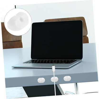 NUOBESTY 6pcs Silicone Cable Holder Clips Adhesive Wire Organizer for Desk Wall Car and Nightstand Efficient to Prevent White
