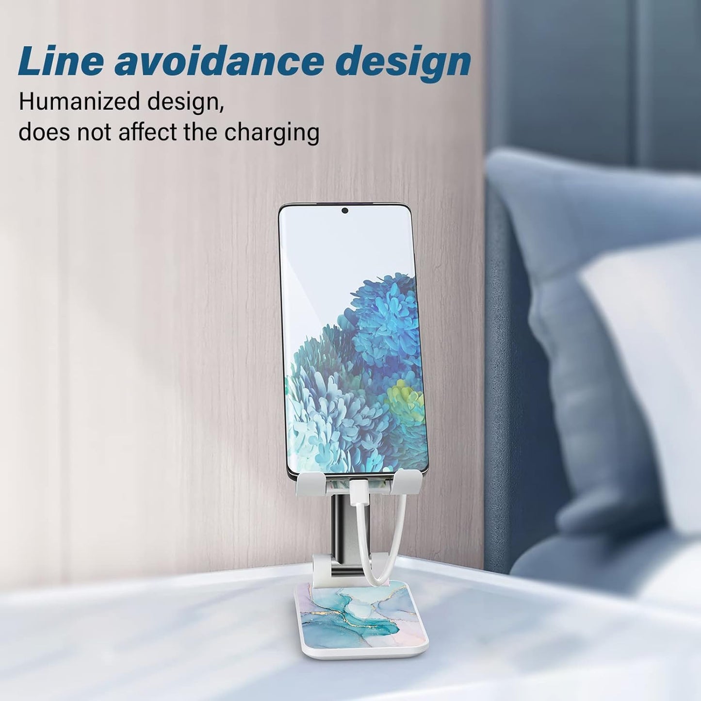 Desk Cell Phone Stand - Adjustable Angle-iPad Holder, Universal Compatible Phone Holder for Desk