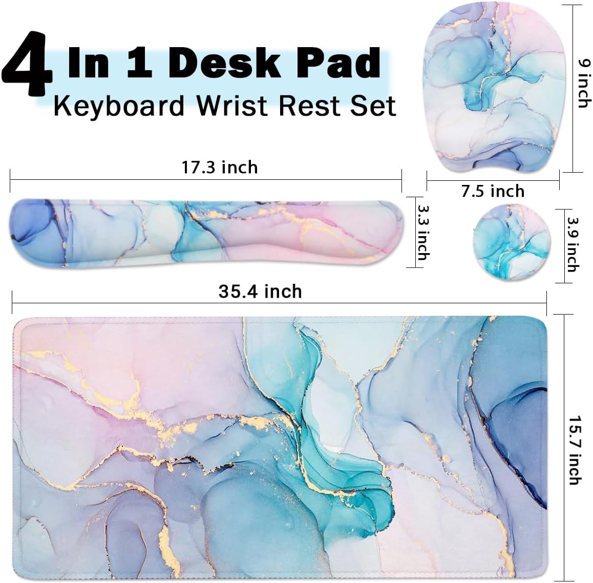 Memory Foam Set Wrist Rest Pad & Mouse Wrist Rest Support,Ergonomic Design for Office,Home,Laptop,Desktop Computer,Gaming Keyboard - Pink