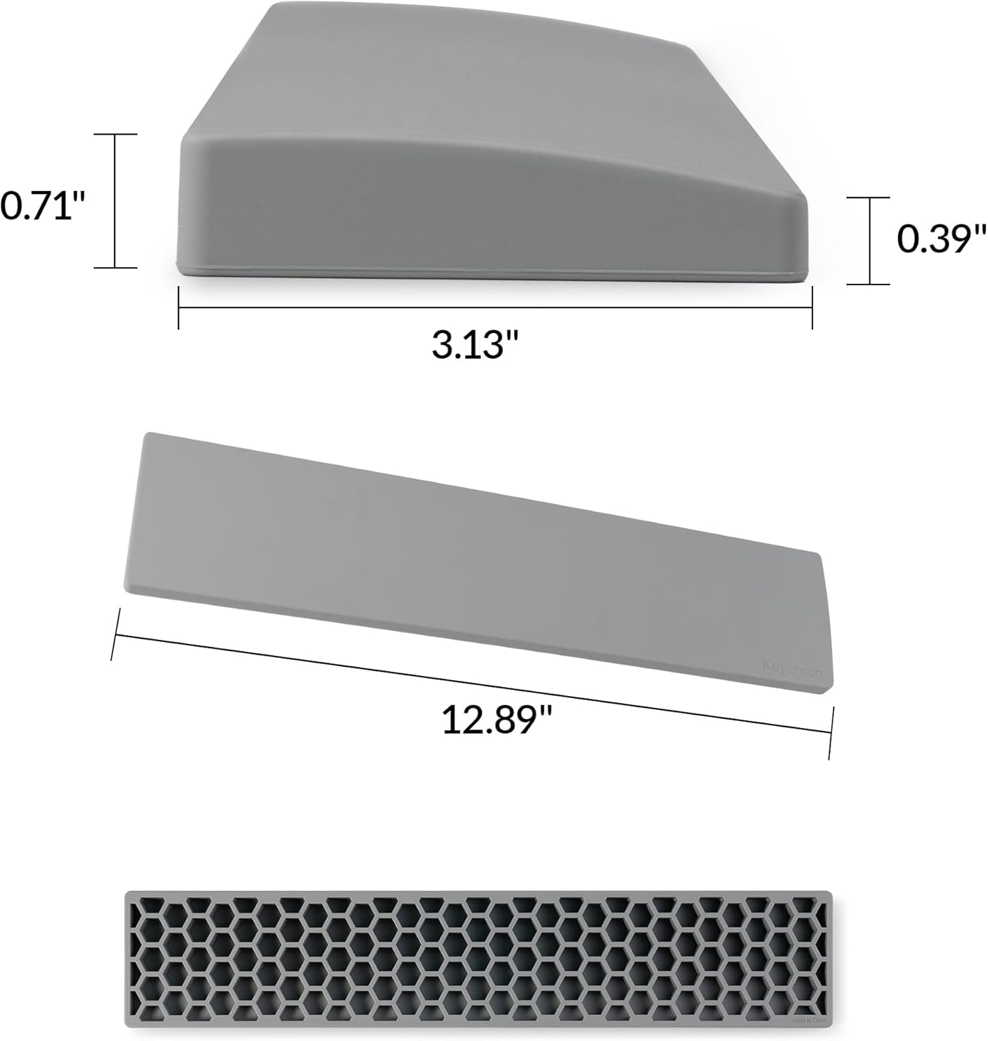 Keychron 12.48" Silicone Wrist Rest for 75% Compact Mechanical Keyboards, Ergonomic Palm Support with Full Honeycomb Non-Slip Base, Compatible with K2/K2 Pro/K2 Max/K2 HE/K6/K6 Pro/K6 HE