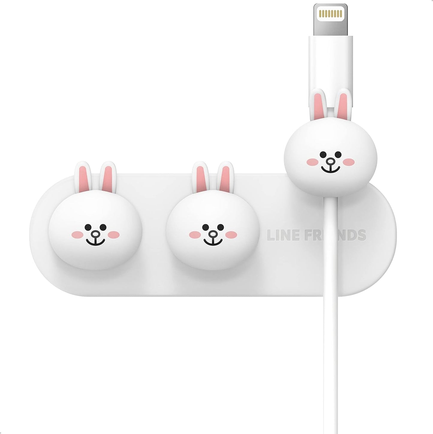 elago | LINE Friends Magnetic Cable Management Buttons, Organize 3 Cables, Powerful Magnets, Reusable Sticker Attaches to Surface, Desk Organization (Brown)