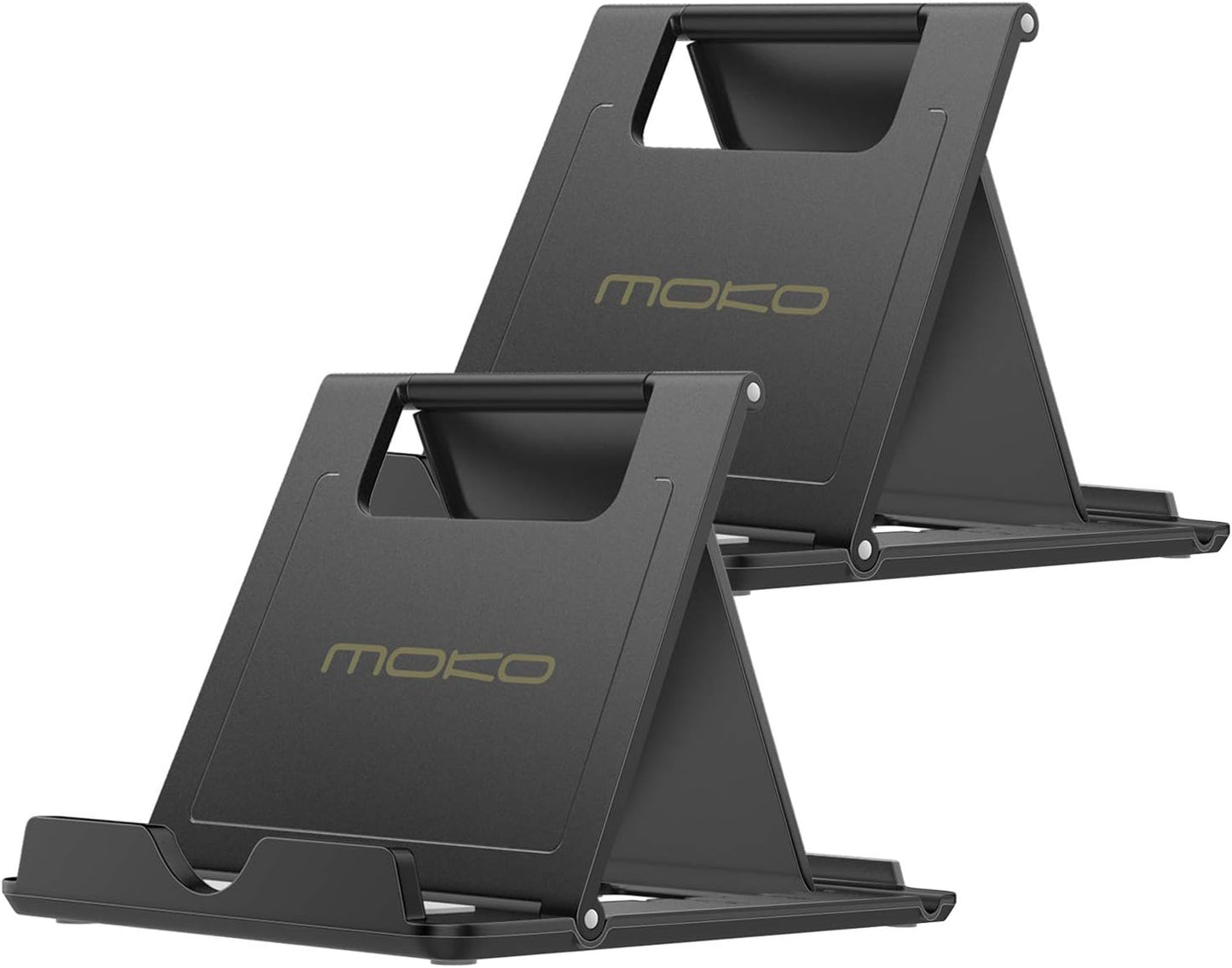 MoKo 2PCS Phone/Tablet Stand, Desktop Holder for 4-11" Device, Fit with iPhone 17/17 Air/17 Pro/17 Pro Max, iPhone 16/Pro/Pro Max/Plus, iPhone 15/Pro/Pro Max/Plus, iPhone 14/Pro/Pro Max/Plus