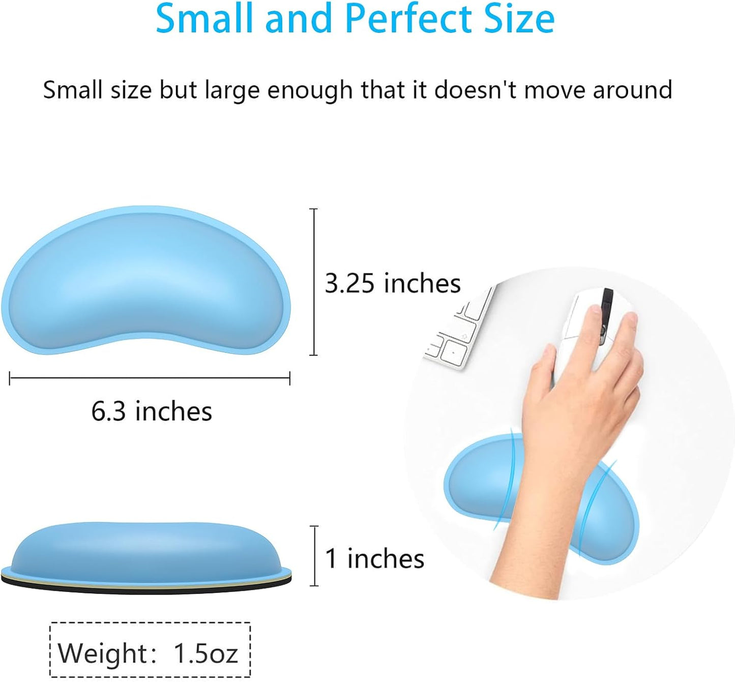 Dapesuom Keyboard Wrist Rest Set, Cute PU Leather Wrist Cushion for Computer Keyboard and Mousepad, Memory Foam Mouse Pad Rests Support with Non-Slip Base for Typing Pain Relief Laptop, Colonial White
