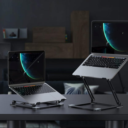 Laptop Stand for Desk - Adjustable Laptop Holder, Portable Laptop Riser with Multi-Angle Height Adjustable Computer Stand for MacBook Air/Pro and More Notebooks 10-17.3" - Grey