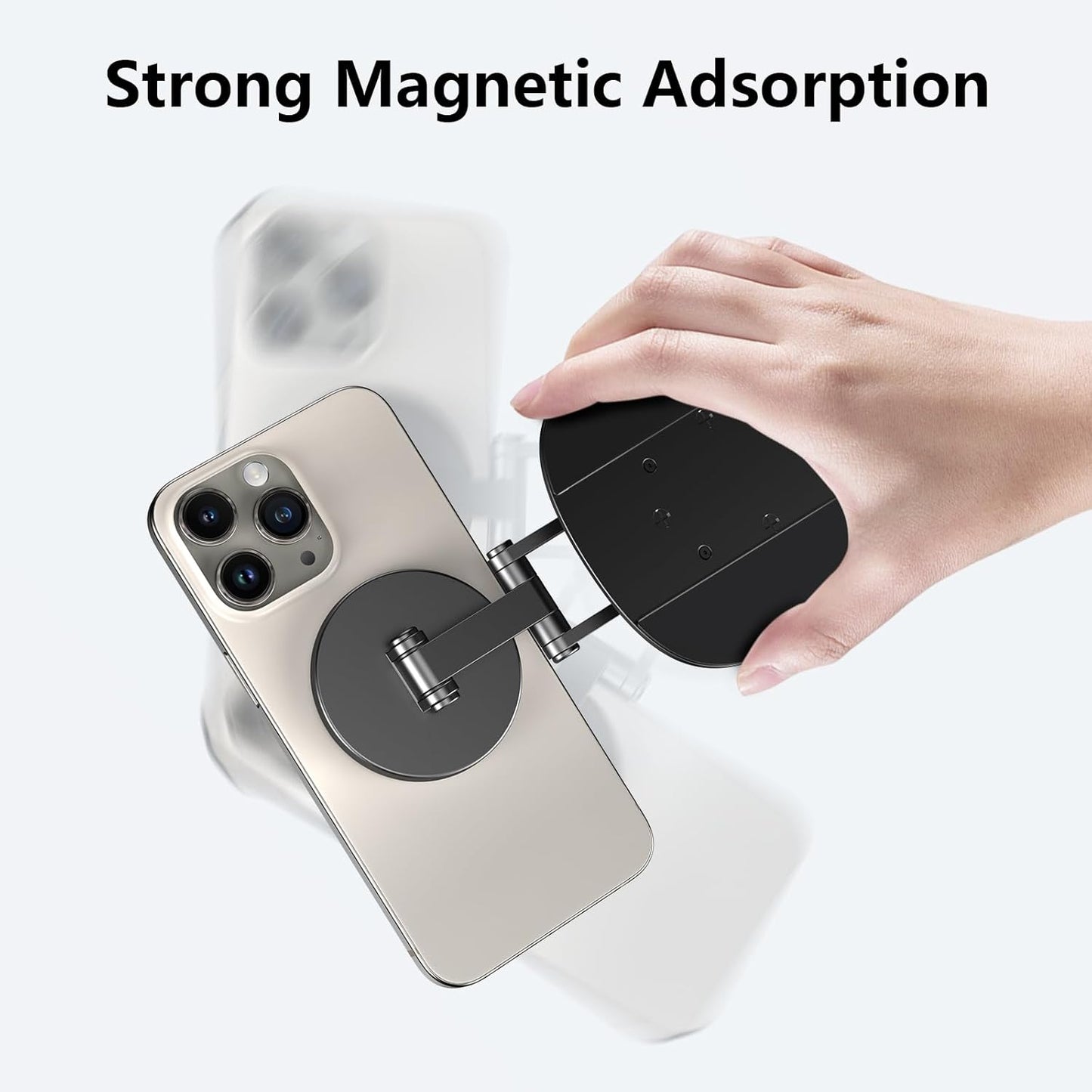 CreaDream Magnetic Phone Stand, MagSafe iPhone Stand Holder for Desk with 360° Rotating Metal Base, Foldable Cell Phone Stand Compatible with iPhone 17 16 15 14 13 12 Pro Max and MagSafe Case