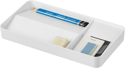 BLUE GINKGO Desk Holder – Korean-Made Office Organizer for Pencils, Pens, Notes, and Desk Supplies (White)