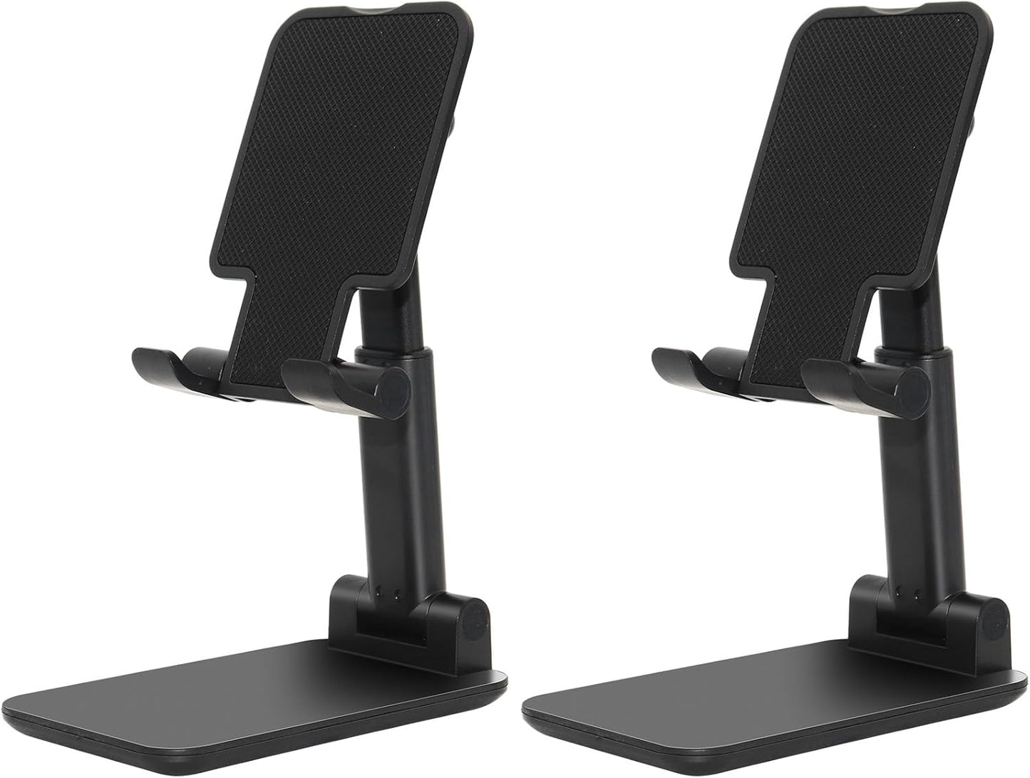 Cell Phone Stand, Folding Desktop Phone Stand, Angle Height Adjustable Mobile Phone Holder for Desk, Office, Tablet Stand Compatible with All Phones 4-10 Inches Cell Phone/Tablet (Black)