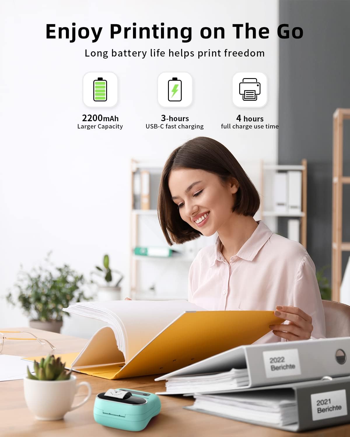 Phomemo Label Maker,M220 Label Printer,3 Inch Bluetooth Thermal Label Maker Machine with 6000+ Icons,700+ Templates,400+ Fonts,for Kids School Items,Small Business,Large Sticker