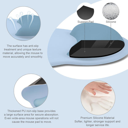 MOSISO Wrist Rest Support for Mouse Pad&Keyboard Set, Circle Curved Ergonomic Mousepad&Coaster Non-Slip Base Home/Office Pain Relief&Easy Typing Pad with Soft Cloth&Silicone Lining, Antique Green