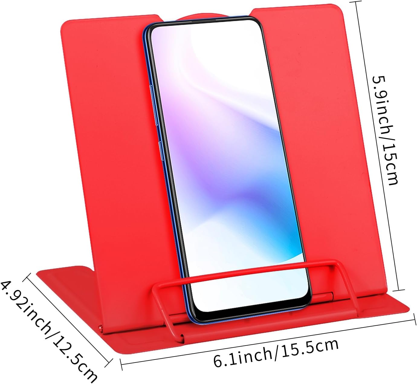 Honagu Small Book Stand Book Holder Metal Desk Stand for Reading Hands Free, Adjustable Cookbook Documents Holder, Portable for Music Books, Textbook, Recipe, Tablet, Ipad, Great Gifts (White)