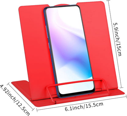Honagu Small Book Stand Book Holder Metal Desk Stand for Reading Hands Free, Adjustable Cookbook Documents Holder, Portable for Music Books, Textbook, Recipe, Tablet, Ipad, Great Gifts (White)