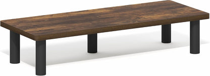Furinno Turn-N-Tube Corner Monitor Riser Stand with Stainless Steel Tubes, Americano