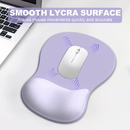 Ergonomic Mouse Pad with Wrist Rest and Keyboard Wrist Rest, Black Mousepad and Wrist Rest for Computer Keyboard, Pain Relief, Non-Slip PU Base, Gel Mouse Pad with Wrist Support for Gaming, Office