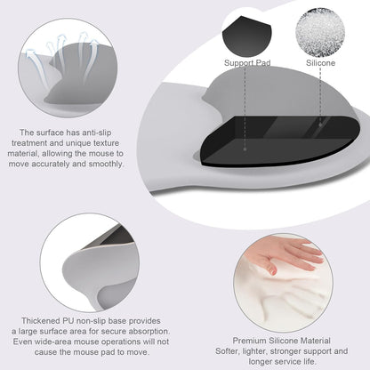 MOSISO Wrist Rest Support for Mouse Pad&Keyboard Set, Circle Curved Ergonomic Mousepad&Coaster Non-Slip Base Home/Office Pain Relief&Easy Typing Pad with Soft Cloth&Silicone Lining, Antique Green