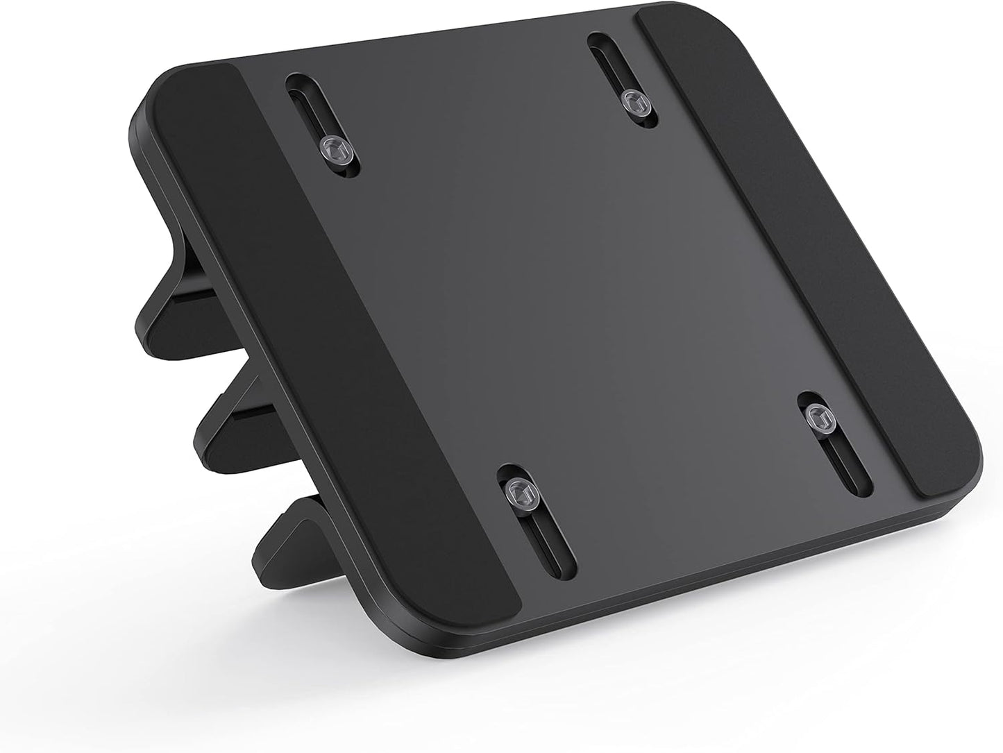 JOKItech Dual Aluminum Vertical Laptop Stand Organizer, Sturdy Notebook Computer Holder Stand Compatible with New Liquid Retina XDR Apple MacBook Air/Pro/Neo, Mac mini & iPad Pro - Black
