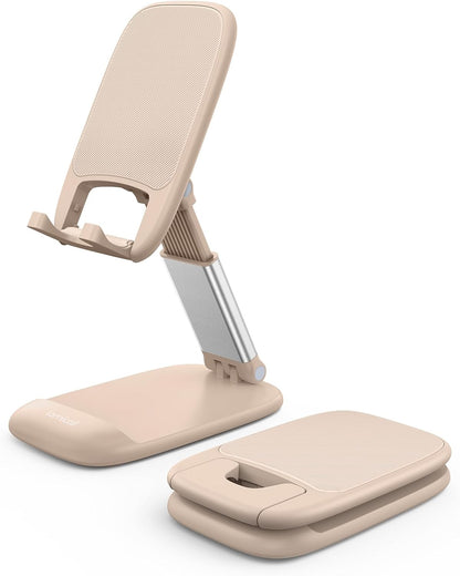 Lamicall Cell Phone Stand for Desk - [Height Adjustable] Foldable Mobile Phone Holder, Portable Stand for iPhone 17 16 15 14 13 12 11 Pro Max Plus Air, Galaxy S25, Office Gift Mothers Day Accessories