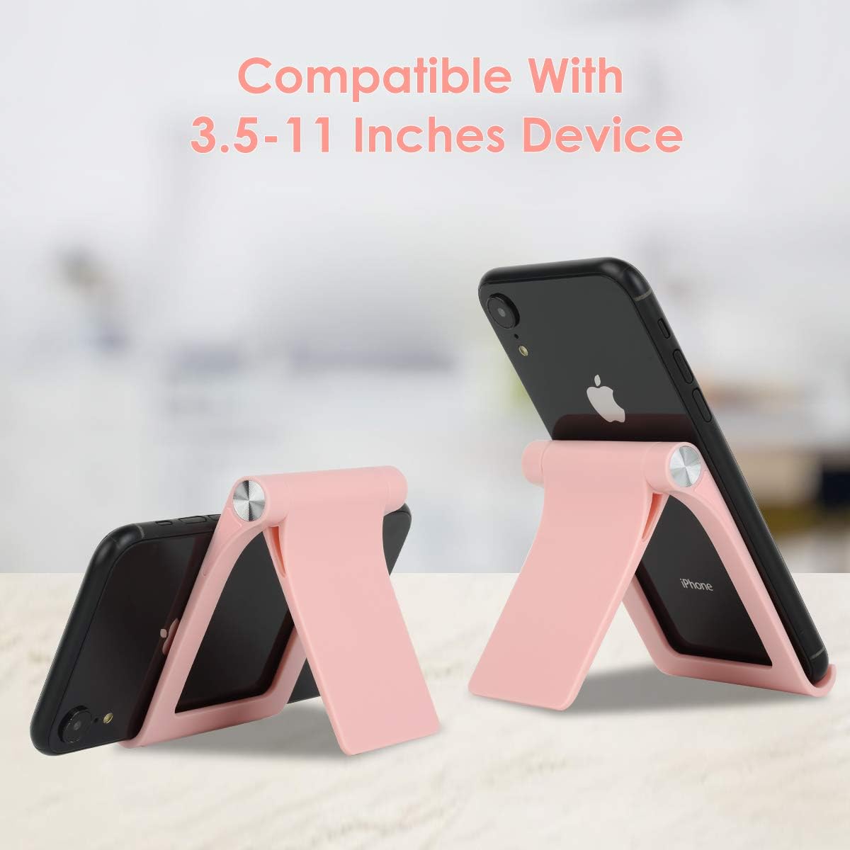 Cell Phone Stand Holder Multi-Angle Adjustable Phone Desk Stand Tablet Holder for iPhone 17 16 15 14 13 12 11 Pro Max XS XR 8 Plus 6 7 Galaxy S22 S21 S20 S10 S9 Edge Android Smartphone