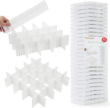 8Pcs Drawer Dividers, Adjustable Drawer Organizer for Socks, Underwear, Makeup, Can Help Tidy Kitchen, Bedroom, Dresser White