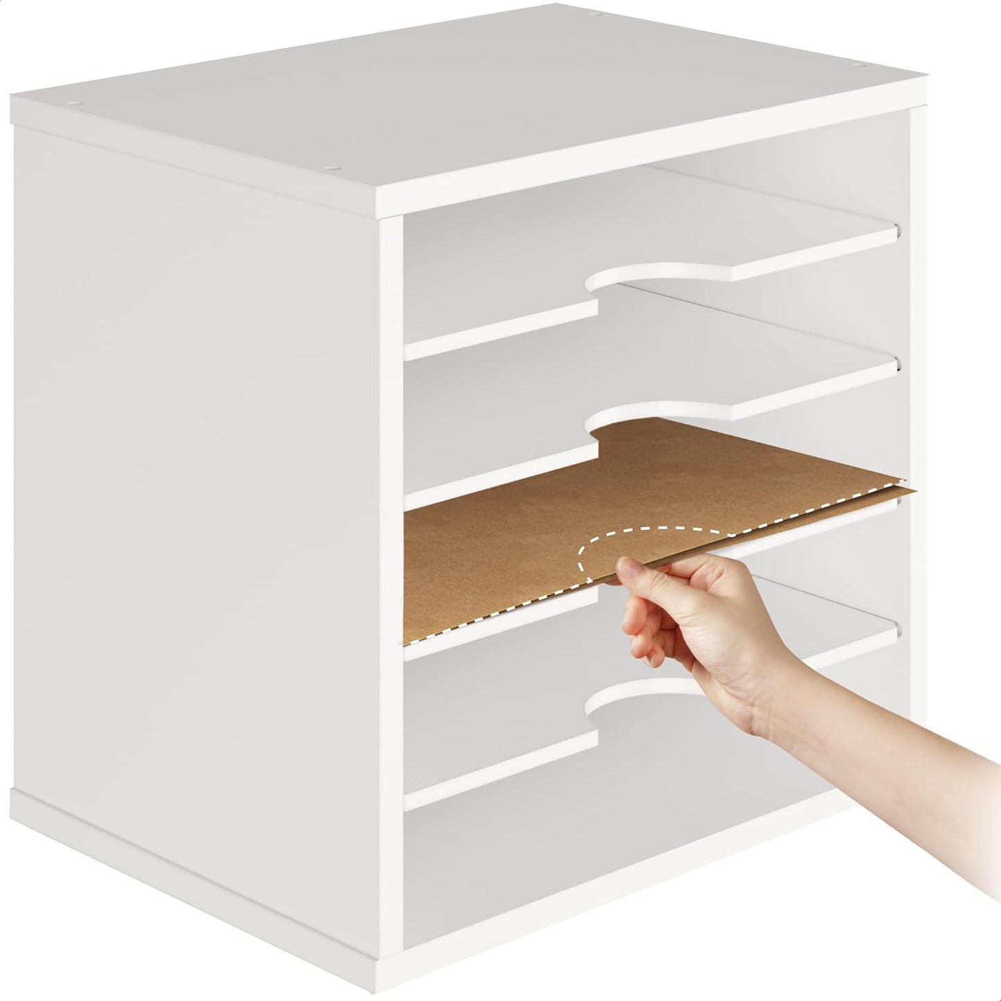 Ballucci File Organizer Paper Sorter, 5 Tier Adjustable Shelves Office Desk Organizer, 13 5/8" x 9 1/4" x 12", Black