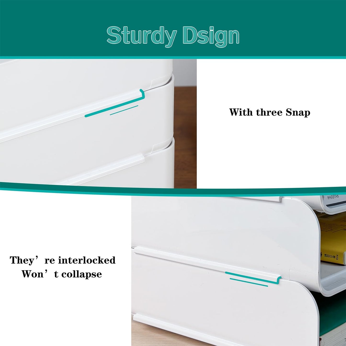 3 Tiers Stackable A4 Paper Trays, Office Desk File Holder, Tidy File Document Letter Book Paper Organizer (3 Tiers,Clear)