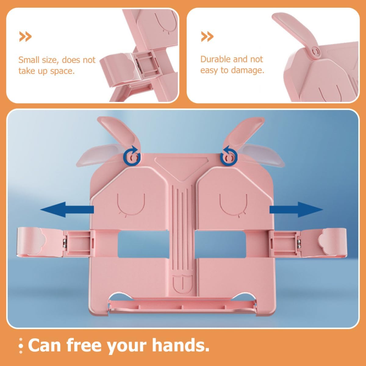VILLCASE Multi-Functional Reading Stand and Tablet Holder, Portable Pink Book Stand with Document Holder for Students and Office Desk Use