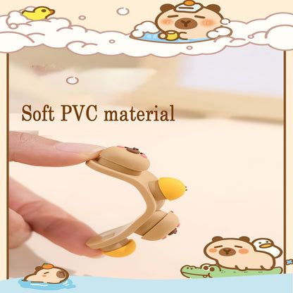 Capybara Cable Organizer, Adorable Animal-Shaped Cable Clips, Desk Cable Management Cord Holder for Home and Office, Cute Wire Clips for Headphones, Chargers, USB Cables (2-Pack)