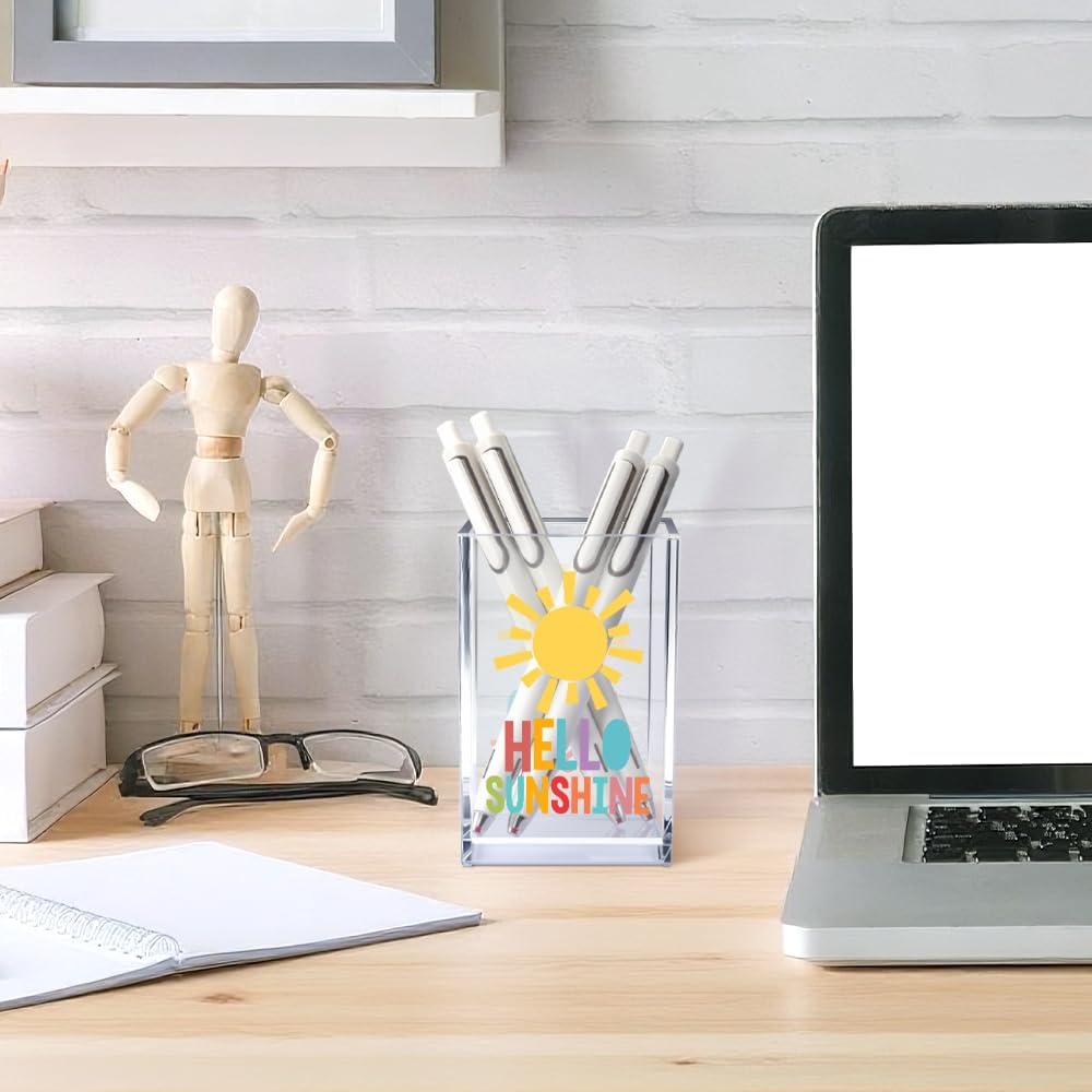 Just Breathe Acrylic Cosmetic Pencil Pen Holder Cup, Hope Inspirational Makeup Brush Organizer Holder, Women Faith Gifts, Encouragement Gifts for Women Mom Daughter Sister Friend Yoga Teacher