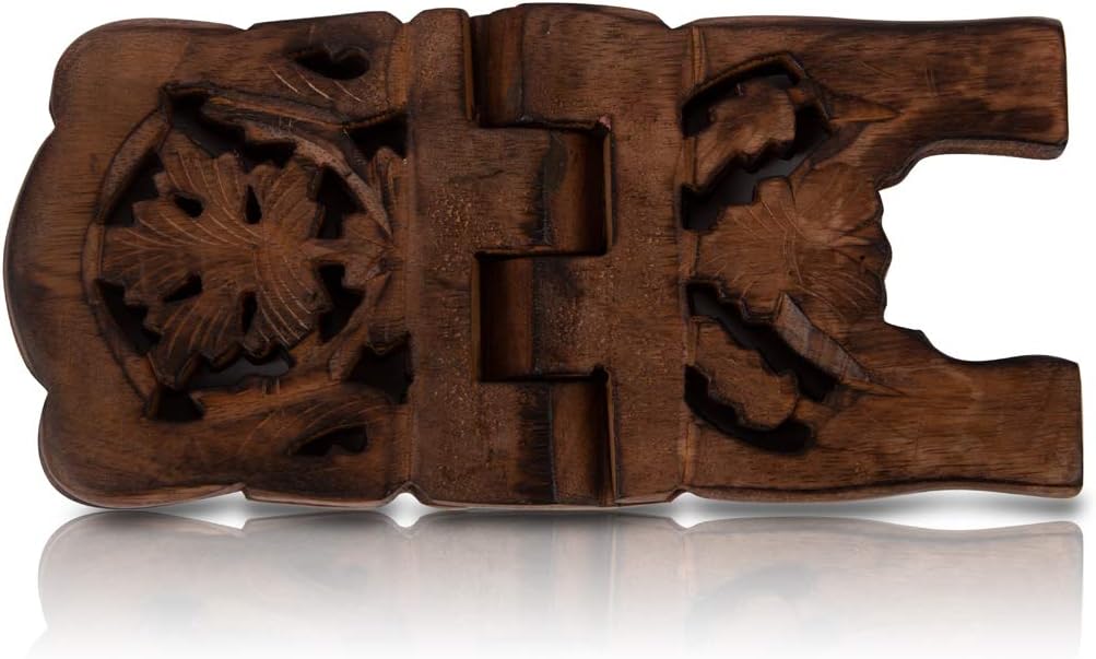 Beautiful Handmade Wooden Prayer Book Display Stand Holder Rehal for Religious Holy Books The Bible Quran Geeta Foldable Book Rest Traditional Living Room Home Decor Accents (12 (L) x 6 (W) Inches)