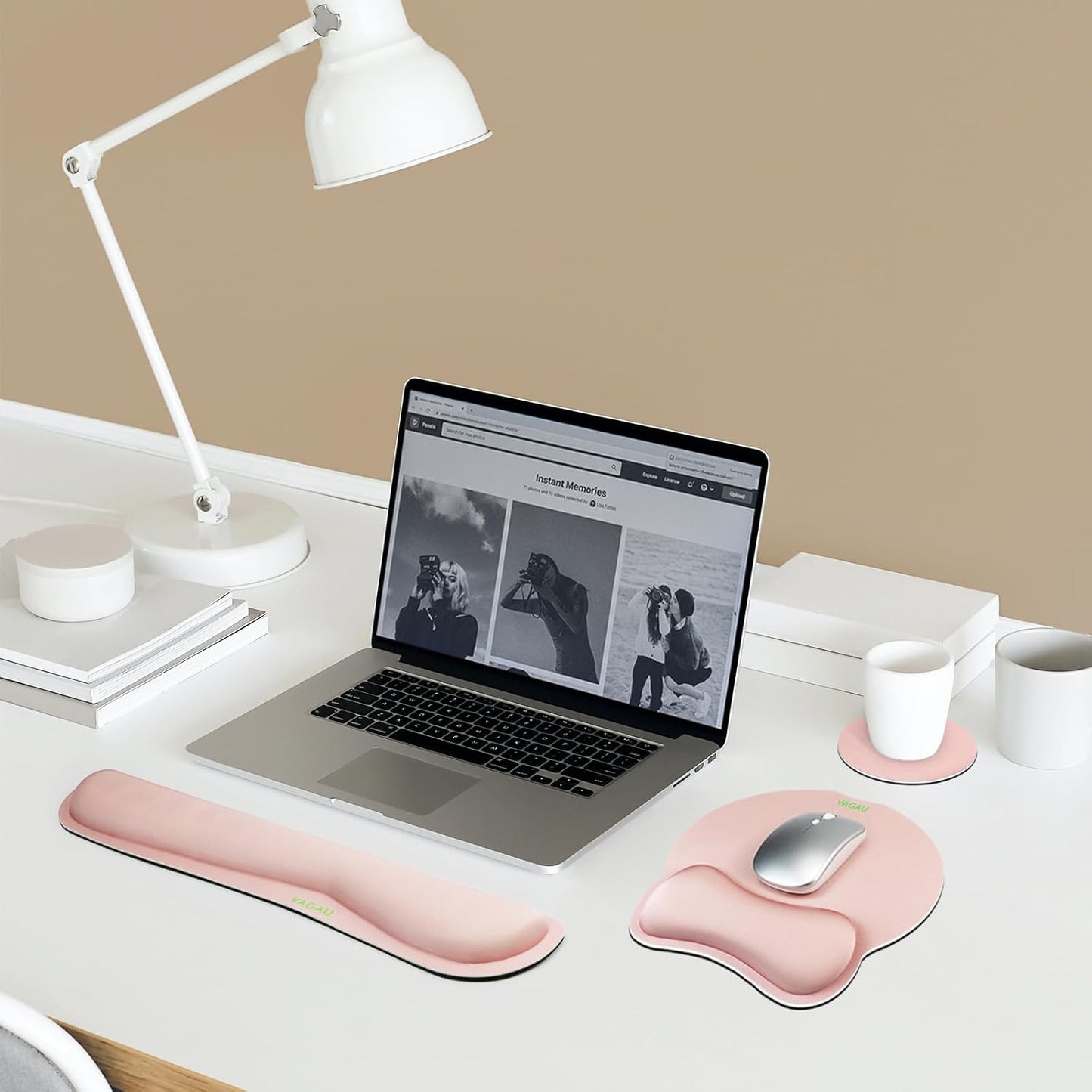 Comfy Mee Premium Memory Foam Keyboard and Mouse Wrist Rest Pads Set- for Comfortable Typing &Wrist Pain Relief (Pack of 2)