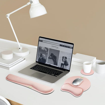 Comfy Mee Premium Memory Foam Keyboard and Mouse Wrist Rest Pads Set- for Comfortable Typing &Wrist Pain Relief (Pack of 2)