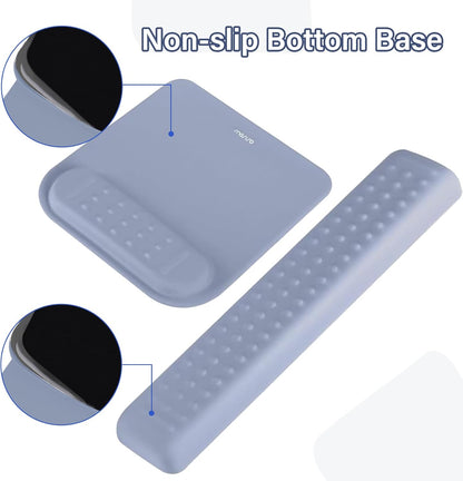 MOSISO Computer Keyboard Stand&Wrist Rest Support for Keyboard &Mouse Pad Set, Ergonomic Massage Wrist Rest Set, Easy Typing Working Acrylic Clear Stand for Office Home, Apricot