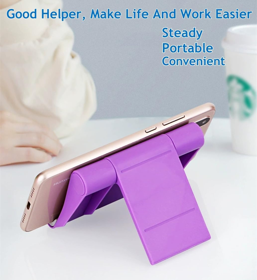 Cell Phone Stand for Desk Foldable Cell Phone Holder Desk Tablet Holder Mobile Phone Dock, Multi-Angle Universal Adjustable Tablet Dock Compatible with Most Cell Phones (White)